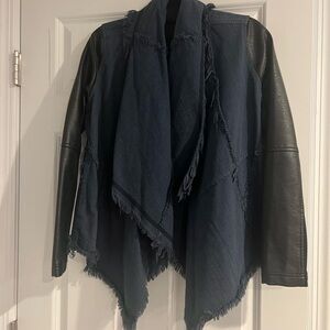 BlankNYC Leather/Denim Waterfall Jacket